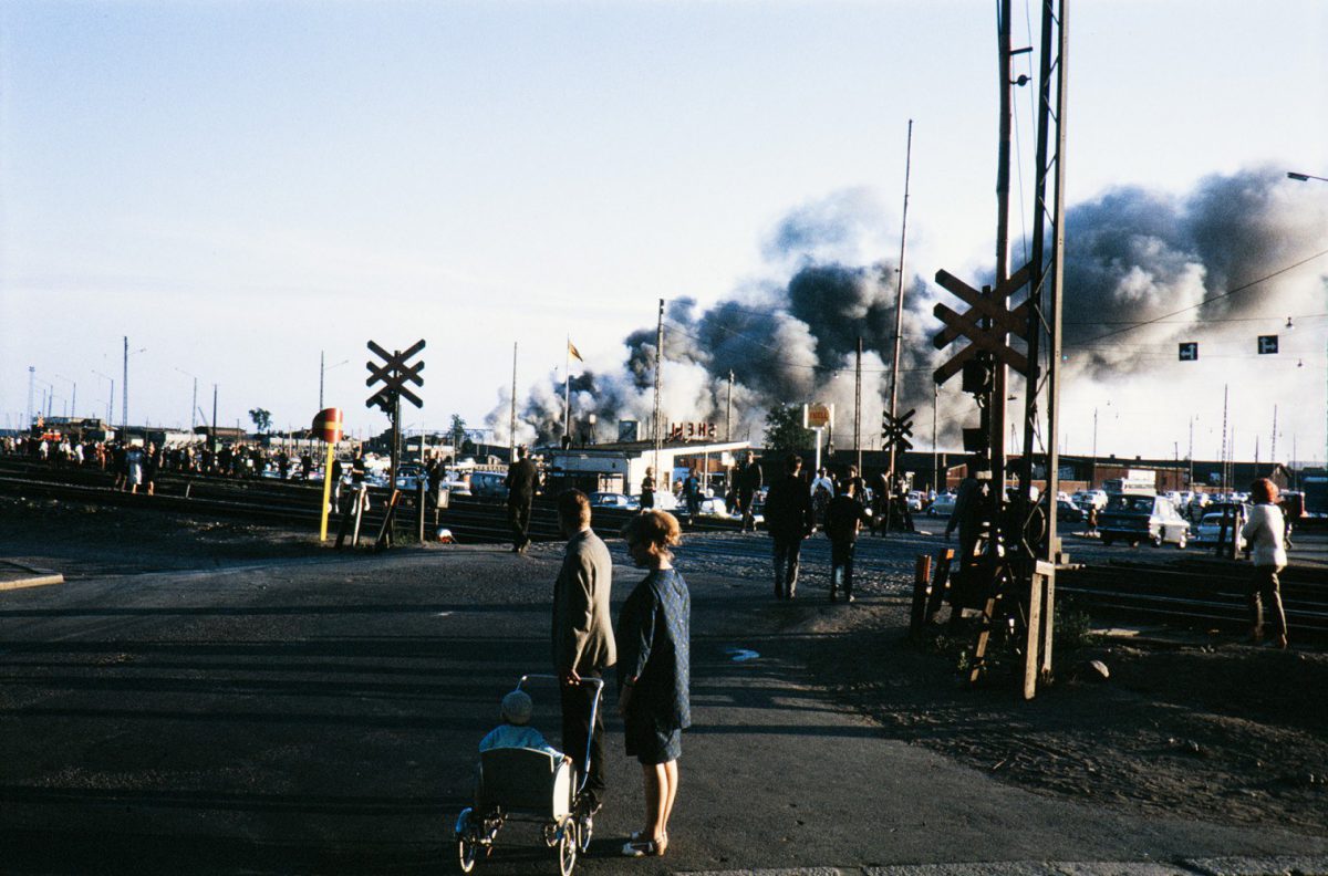 A fire in Helsinki 1964. Photo: H. A. Turja, Historical Picture Collection, Finnish Heritage Agency